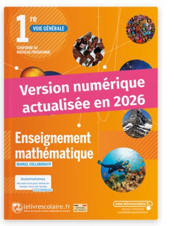 Couverture du manuel Enseignement mathématique 1re (2022)